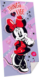 Kids Beach Towel Pink Minnie 140x70cm