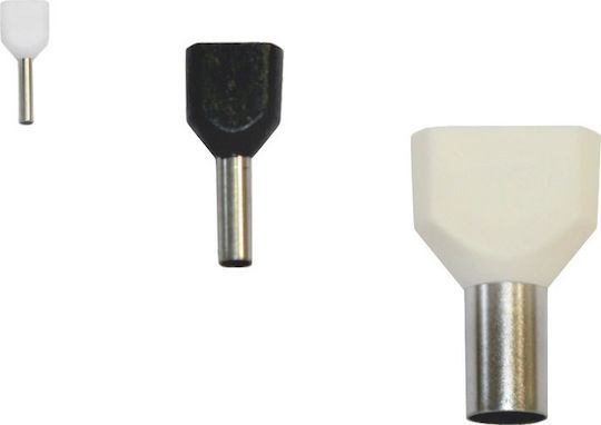Adeleq Ακροδέκτης Ακροχιτώνιο με Μόνωση 2x0.5mm² Λευκό (12-550052)