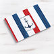 Parisis Handmade Baptism Guest Book Navy Blue and Red Made of Cardboard