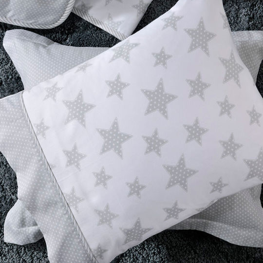 Down Town Home Sateen Starry Baby Sheets Set Crib Cotton Satin Gray 120x170cm 3pcs