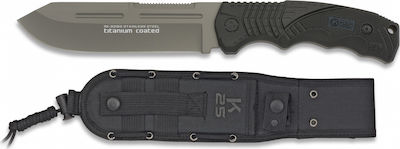 K25 Tactical Cuțit Negru cu Lamă din Oțel inoxidabil