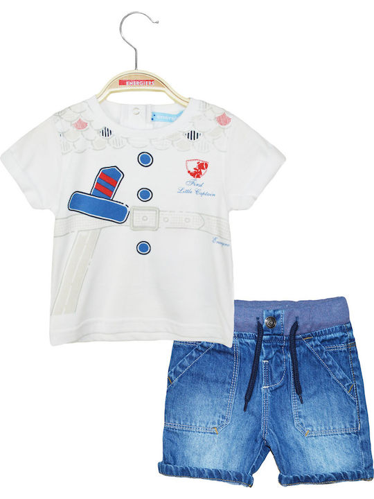 Energiers Kids Set with Shorts Summer 2pcs White