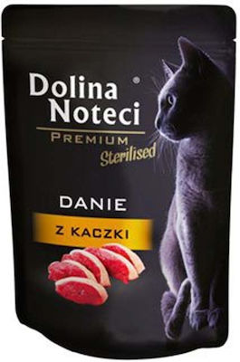 Dolina Noteci Premium Sterilised Nasses Katzenfutter für Katze in Beutel mit Ente 85gr