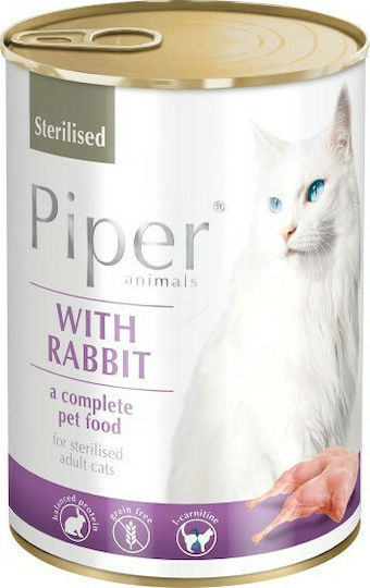 Dolina Noteci Piper Sterilised Υγρή Τροφή για Ενήλικες Γάτες σε Κονσέρβα με Κουνέλι χωρίς Σιτηρά 400gr