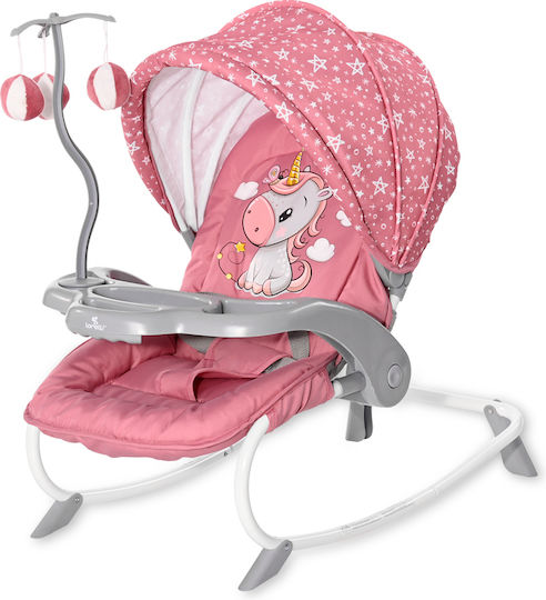 Lorelli Manual Baby Relax Dream Time Rose Velvet Unicorn for Child up to 9kg
