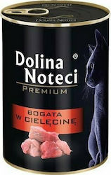 Dolina Noteci Premium Wet Food for Adult Cats In Can with Calf 4pcs 400gr