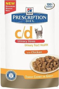 Hill's PD Feline c/d Urinary Stress Υγρή Τροφή για Ενήλικες Γάτες σε Φακελάκι με Κοτόπουλο 12x85gr
