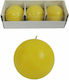 Marhome Decorative Candle in Jar Yellow 7x7cm 3 Pieces