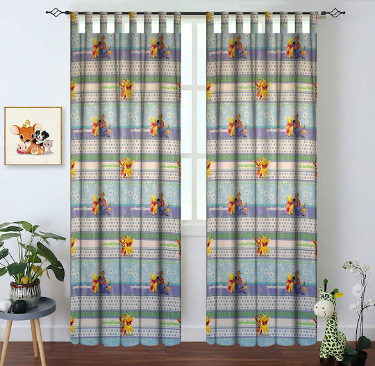 Disney Παιδική Κουρτίνα Winnie Honeyday με Τιράντες 140x290εκ.