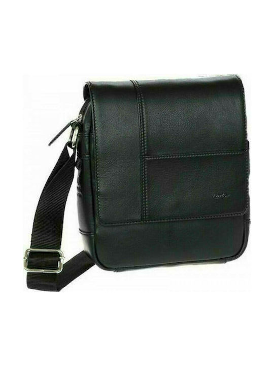 Leder Herren Tasche für Boten Schwarz