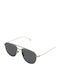 Komono Curtis Unisex Sunglasses with Silver Metal Frame and Gray Lens KOM-S8100