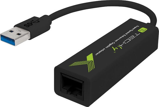 Techly IDATA USB-ETGIGA3T2 Αντάπτορας Δικτύου USB με Ενσύρματη Σύνδεση Gigabit Ethernet