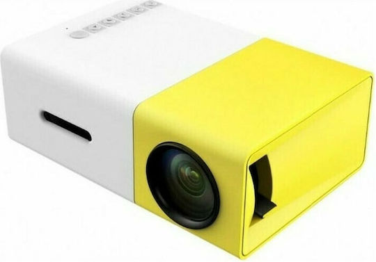 Factory YG-300 Mini Proiector LCD LED cu Difuzoare Incorporate Galben