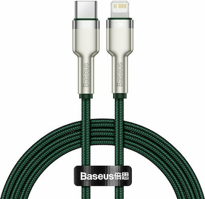 Baseus Cafule Metal Braided USB-C to Lightning Cable 20W Πράσινο 1m (CATLJK-A06)