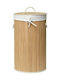 Eurocasa EUC- Wäschekorb aus Bamboo Faltbar mit Deckel 35x35x60cm Beige