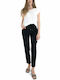 Only Women's High-waisted Fabric Trousers with Elastic in Regular Fit Black