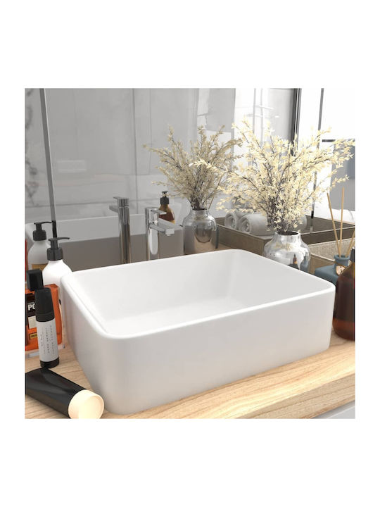 vidaXL Ceramic Vessel Sink 41x30cm White