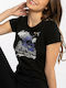 Puma Evide Graphic Damen T-Shirt Schwarz