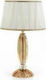 Ondaluce Cecilia Glass Table Lamp for Socket E14 with White Shade and Gold Base