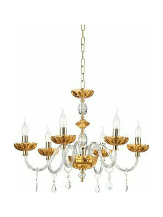 Ondaluce Candelabru 6xE14 Ø75cm cu Lumânări Auriu LP.PATRICIA/6A