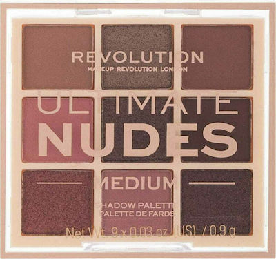 Revolution Beauty Ultimate Nudes Paletă cu Farduri de Pleoape Formă Solidă Mediu 8.1gr