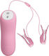 Baile Romantic Wave Vibrating Eletric Shock Nipple Clamps Σφιγκτήρες Θηλών σε Ροζ Χρώμα