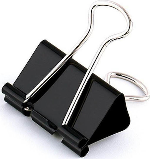 Black Red Метални Клипове Double Clip No1 19мм Черни 12 Бройки