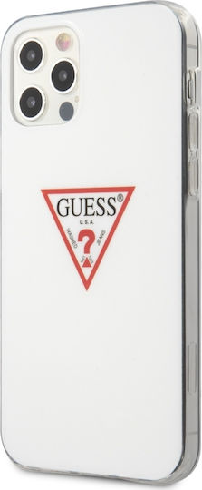 Guess Triangle Collection Back Cover Πλαστικό / Σιλικόνης Λευκό (iPhone 12 / 12 Pro)