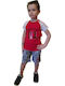 Hashtag Kids Set with Shorts Summer 2pcs Red