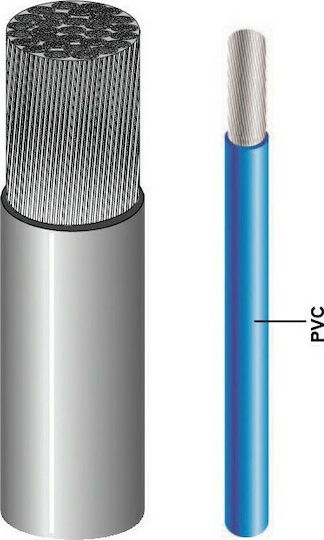 Eval Flex Marine Καλώδιο Ρεύματος με Διατομή 10x1.5mm² σε Μαύρο Χρώμα 1m Εύκαμπτο