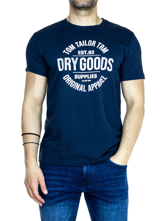 Tom Tailor Men's Short Sleeve T-shirt Navy Blue...