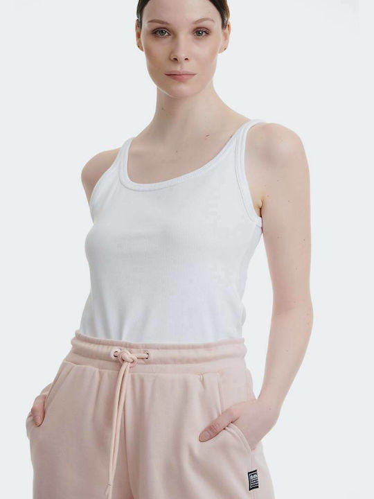 BodyTalk Women's Athletic Cotton Blouse Sleeveless White