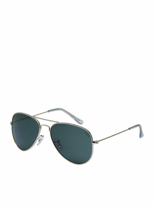 Jack & Jones Jacryder Sunglasses Χρυσά with Metal Frame & Blue Lens