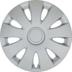 Jestic Aura Ring Car Hubcap 15 Inches Silver 1 Piece
