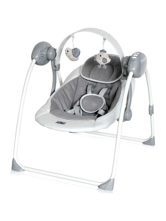 Lorelli Electric Relax pentru bebeluși Leagăn Portofino Cool Grey Stars cu Muzică 2 în 1 pentru Copil până la 9kg