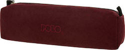 Polo Wallet Pencil Case Barrel with 1 Compartment Burgundy