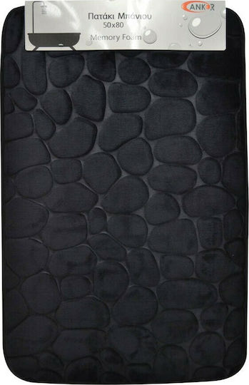 Ankor Πατάκι Μπάνιου Memory Foam 807840 Μαύρο 50x80εκ.