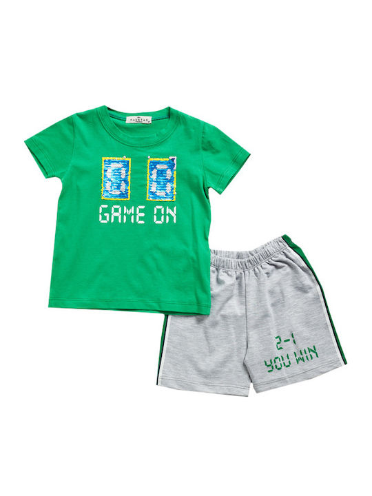 Hashtag Kids Set with Shorts Summer 2pcs Green