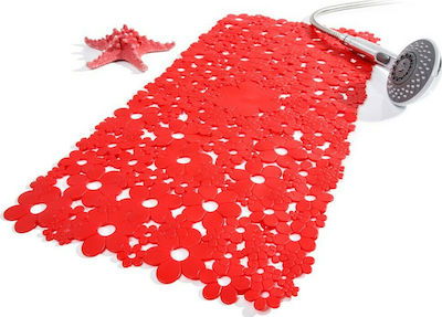 Dimitracas Octopus Fiore Bathtub Mat with Suction Cups Red 34x74cm