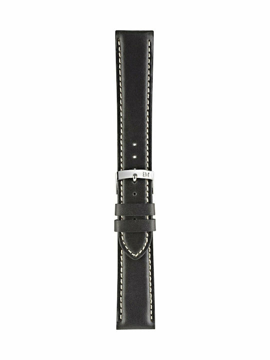 Morellato Rodius Δερμάτινο Λουράκι Μαύρο 18mm