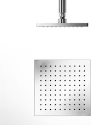 La Torre Brass Square Showerhead Silver 20x20cm Emotion