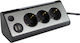 REV Power Strip 3 Positions with 2 USB-A, Switch and Cable 1.4m