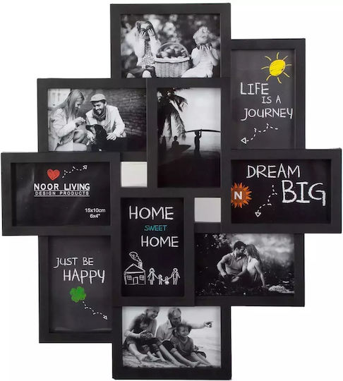 3D Photo Frame Multi Wall 10 Photos Plastic With Black Frame