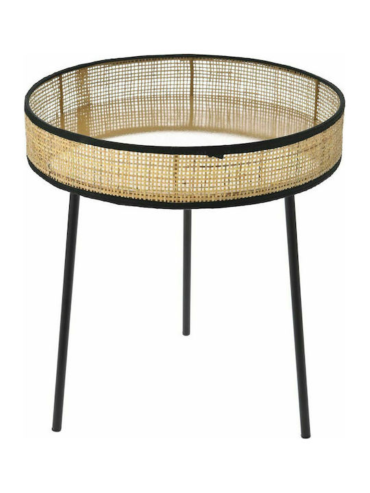 Round Metal Side Table Black L40xW40xH43cm