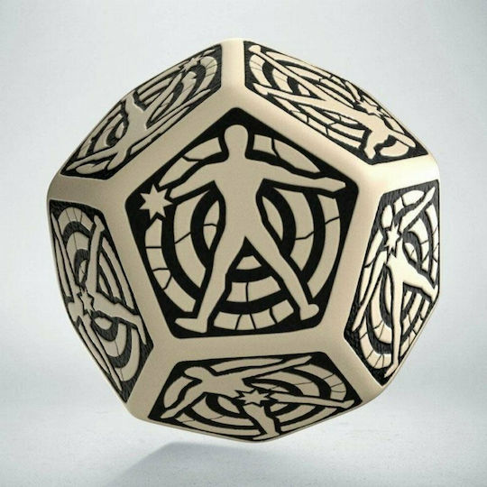 Q Workshop Dungeons & Dragons Dice Hit Location Die D12 - Beige and Black QWS12HIT18