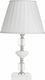 Ondaluce Crystal Table Lamp for Socket E14 with White Shade and Base