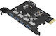 Orico Κάρτα PCIe σε 4 θύρες USB 3.0