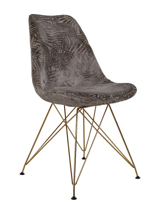 Glam Dining Room Fabric Chair Taupe 54x48x83cm