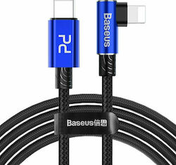 Baseus MVP Elbow Angle (90°) / Braided USB 2.0 Cable USB-C male - USB-A male 18W Blue 1m (CATLMVP-A03)