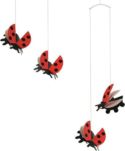 Flensted Mobiles Kinder Dekoratives Zimmermobil Tiere Rot Marienkäfer 55εκ.